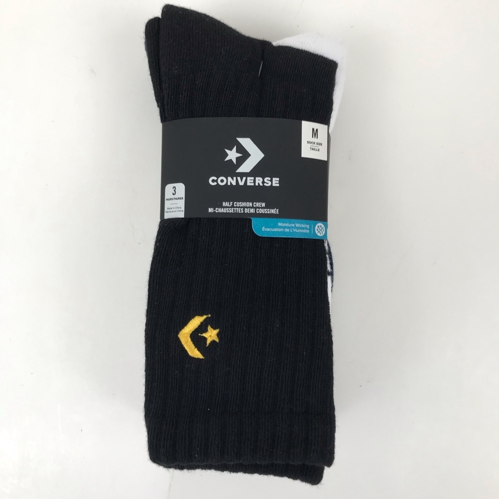 New Converse Men’s Half Cushion Crew Socks 3 pack